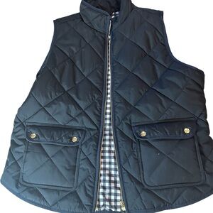 J. Crew Black Quilted Vest Size XL